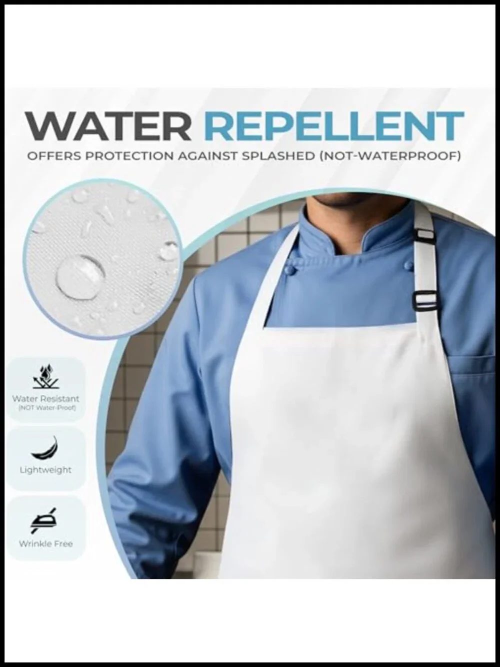 4 Pack Bib Aprons Adjustable with 2 Pockets Water Oil Resistant